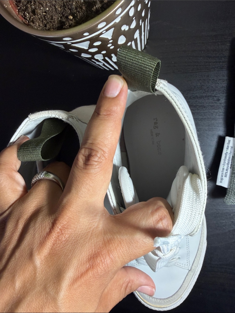 Rag & Bone White High-Top Sneakers View 6